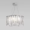 Хрустальная подвесная люстра Radiance 101011/6 хром белая цилиндр Eurosvet