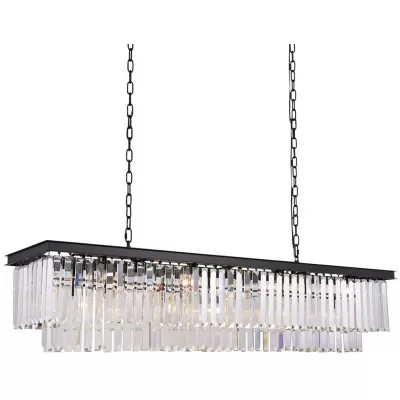 Подвесная люстра 1920s Odeon KR0387P-12C/P black/clear DeLight Collection