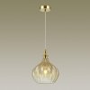 Стеклянный подвесной светильник Lasita 4707/1 форма шар цвет янтарь Odeon Light