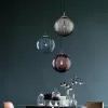 Стеклянный подвесной светильник  Aska01 серый форма шар ImperiumLoft