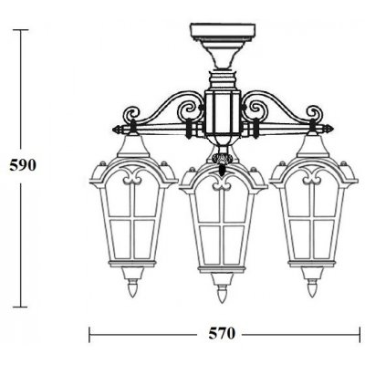 Потолочный светильник уличный PORTO 86170A/3 02 Gb Oasis Light