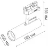 Трековый светильник Hubble DL18866/7W Track B Dim черный цилиндр
