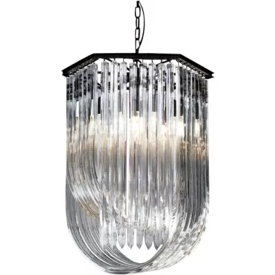 Стеклянная подвесная люстра Murano Glass KR0116P-6 black DeLight Collection