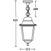 Стеклянный уличный светильник подвесной QUADRO L 79905L Bl прозрачный Oasis Light