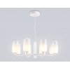 Стеклянная подвесная люстра High Light LH11109 белая цилиндр Ambrella