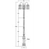 Стеклянный наземный фонарь BARSELONA 81210B 10 E7 down Gb прозрачный цилиндр Oasis Light