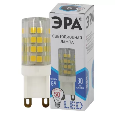 Лампочка светодиодная  LED JCD-5W-CER-840-G9 ЭРА
