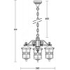 Стеклянный уличный светильник подвесной FRANKFURT f15870/3 Gb прозрачный Oasis Light