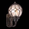 Стеклянный настенный фонарь уличный Via O024WL-01G форма шар коричневый Maytoni
