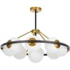 Стеклянная потолочная люстра Donzano LDP 8034-9 BK+WT белая форма шар Lumina Deco