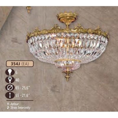 Потолочная люстра 354J 354J/6 EA CRYSTAL ASFOUR Riperlamp