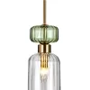 Стеклянный подвесной светильник Gloss 1141/1S Green/Clear прозрачный цилиндр Escada