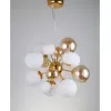 Стеклянный подвесной светильник Galaksida LDP 8565-10/16 GD+TEA форма шар цвет янтарь Lumina Deco