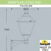 Настенный фонарь уличный Gino F50.254.000.AXE27 конус прозрачный Fumagalli