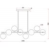 Стеклянная потолочная люстра Zing FR5199PL-08BS форма шар белая Freya