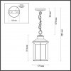 Стеклянный уличный светильник подвесной Mavret 4961/1 цилиндр прозрачный Odeon Light