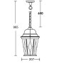 Стеклянный уличный светильник подвесной ASTORIA 2M 91405M Gb ромб прозрачный Oasis Light