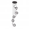 Стеклянный подвесной светильник  V4362-1/5S форма шар серый Vitaluce