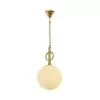 Стеклянный подвесной светильник Gracia APL.751.06.01 форма шар белый Aployt