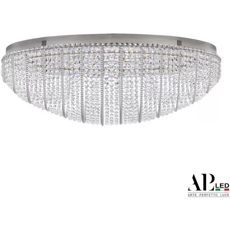 Хрустальная потолочная люстра Sicilia SH508.2.80.M.Ni.4000 прозрачная APL LED Хрустальная потолочная люстра Sicilia SH508.2.80.M.Ni.4000 прозрачная APL LED