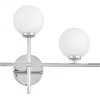 Стеклянный настенный светильник Marsiada LDW 6033N-2 RT CHR белый форма шар Lumina Deco