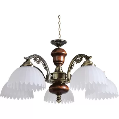 Подвесная люстра 851 851-05-03 красное дерево+бронза N-Light