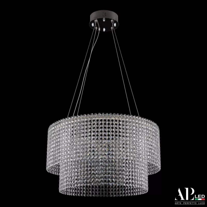 Хрустальная подвесная люстра Sicilia SH02.55.C.Ni.4000 прозрачная APL LED Хрустальная подвесная люстра Sicilia SH02.55.C.Ni.4000 прозрачная APL LED