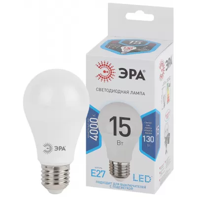 Лампочка светодиодная  LED A60-15W-840-E27 ЭРА