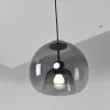 Стеклянный подвесной светильник  Focus01 форма шар черный ImperiumLoft