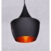 Подвесной светильник Foggi LDP 7712-B BK конус желтый Lumina Deco