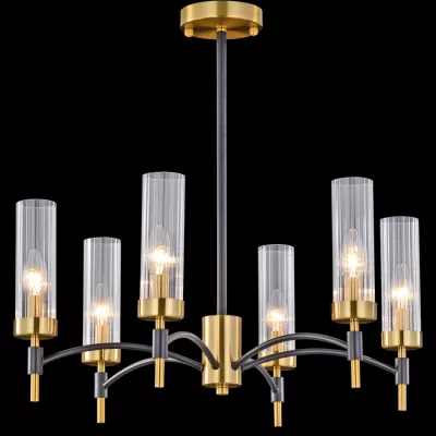 Стеклянная потолочная люстра  IL5177-6PLS-29 BRASS TUBO