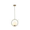 Стеклянный подвесной светильник Oportet 2788-1P форма шар белый F-Promo