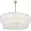 Стеклянная подвесная люстра Cavalini LDP 7040-800 F.GD белая Lumina Deco