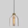 Стеклянный подвесной светильник Tandem 50119/1 латунь цилиндр цвет янтарь Eurosvet