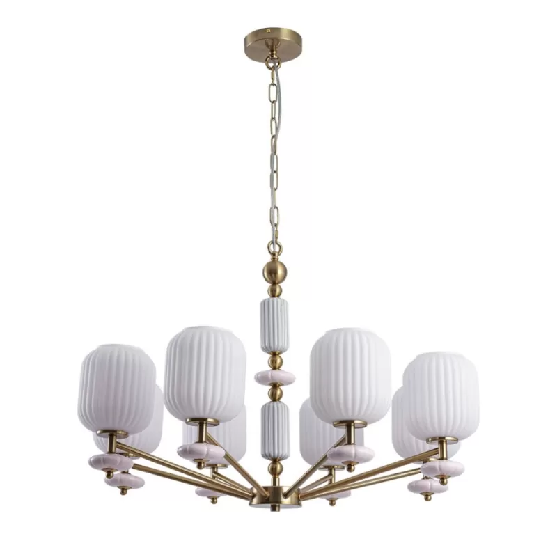 Стеклянная подвесная люстра Alegra 8334/8 белая цилиндр Lumion