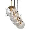 Стеклянный подвесной светильник  V4828-8/4S форма шар серый Vitaluce