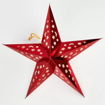 Световая фигура  ULD-H4545-005/STA/2AA WARM WHITE IP20 RED STAR Uniel