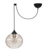 Стеклянный подвесной светильник Фьюжен 392016901 форма шар бежевый DeMarkt