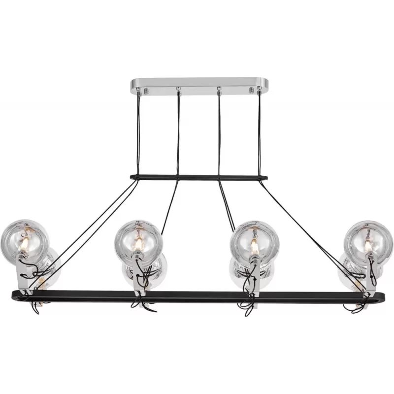 Стеклянная подвесная люстра Marseo LDP 9110-8-PR BK+CHR прозрачная форма шар Lumina Deco Стеклянная подвесная люстра Marseo LDP 9110-8-PR BK+CHR прозрачная форма шар Lumina Deco