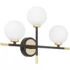 Стеклянный настенный светильник Marsiada LDW 6033N-3 BK+F.GD форма шар белый Lumina Deco