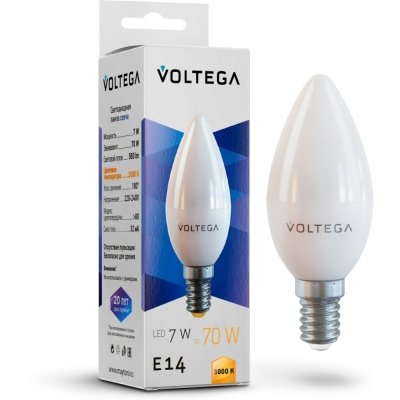 Лампочка светодиодная Candle 7W 7230 Voltega