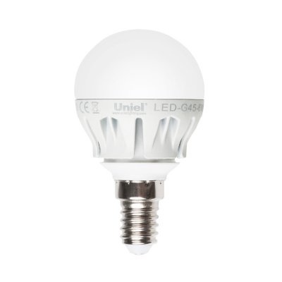 Лампочка светодиодная  LED-G45-6W/NW/E14/FR ALM01WH пластик Uniel