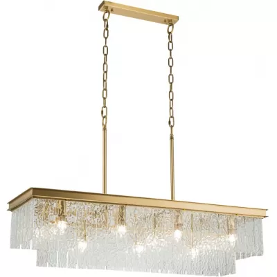 Стеклянная подвесная люстра Harland 6308-10C BR CL