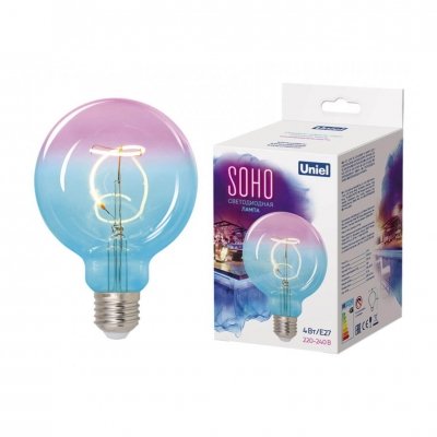 Лампочка светодиодная  LED-SF01-4W/SOHO/E27/CW BLUE/WINE GLS77TR Uniel