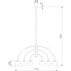 Стеклянная потолочная люстра Cenacolo 30179/6 черный форма шар белая Eurosvet