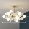 Стеклянная потолочная люстра  MATISSE01 форма шар белая ImperiumLoft