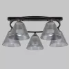 Стеклянная потолочная люстра  MD.5948-5-S-BK+AB серая конус Imex