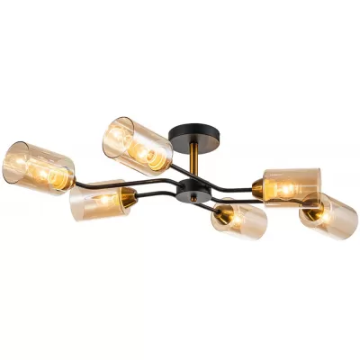 Стеклянная потолочная люстра Vertigo 1131/6P Black/Gold Escada