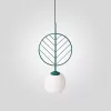 Стеклянный подвесной светильник  Leaf01 белый форма шар ImperiumLoft