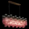 Стеклянная подвесная люстра Murano 10580/1000R Clear pink прозрачная Loft It
